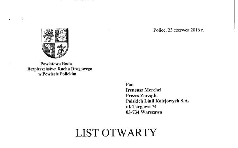 List Otwarty ws. bezpieczeństwa na przejeździe kolejowym w Przecławiu