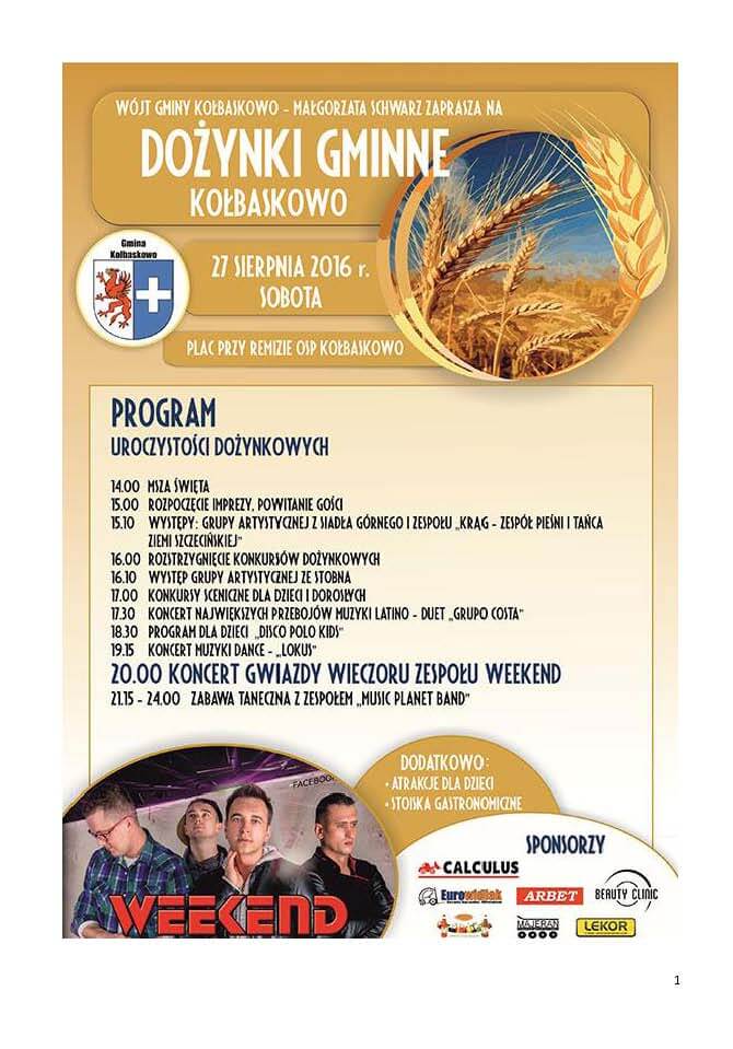 Dożynki Gminne 2016 w Kołbaskowie