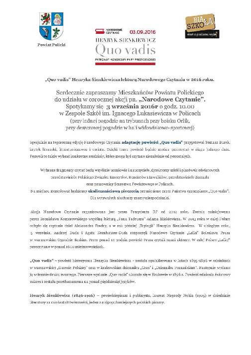 Narodowe czytanie w Policach