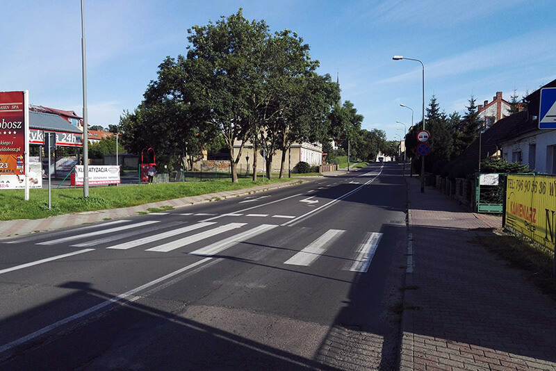 Zamknięty odcinek ulicy Wojska Polskiego w Policach