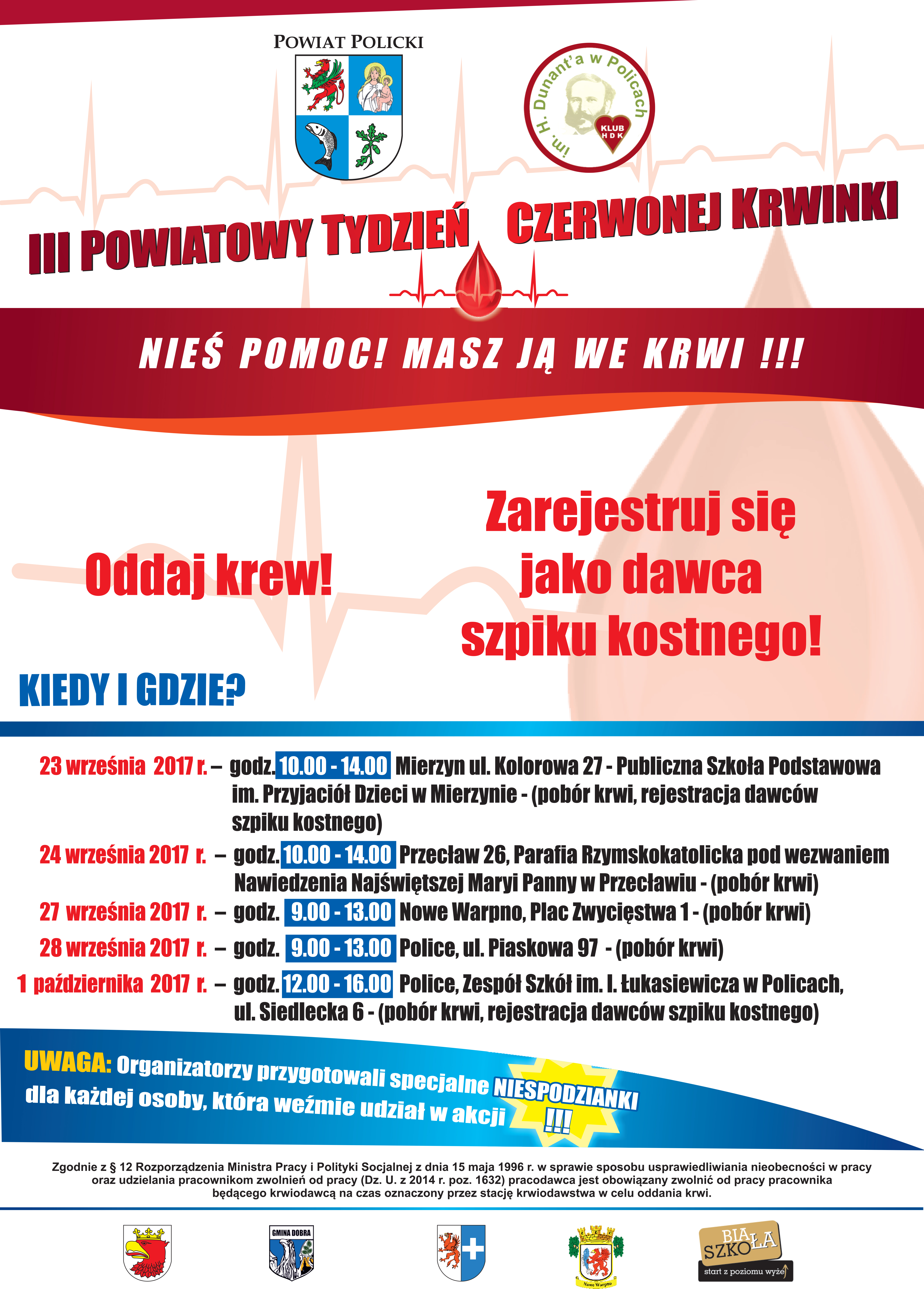 Zaczynamy III Powiatowy Tydzień Czerwonej Krwinki