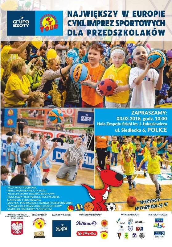 Już w sobotę w hali Zespołu Szkół w Policach Grupa Azoty PRZEDSZKOLIADA Tour