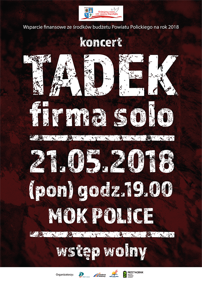 Koncert TADEK firma solo już 21 maja