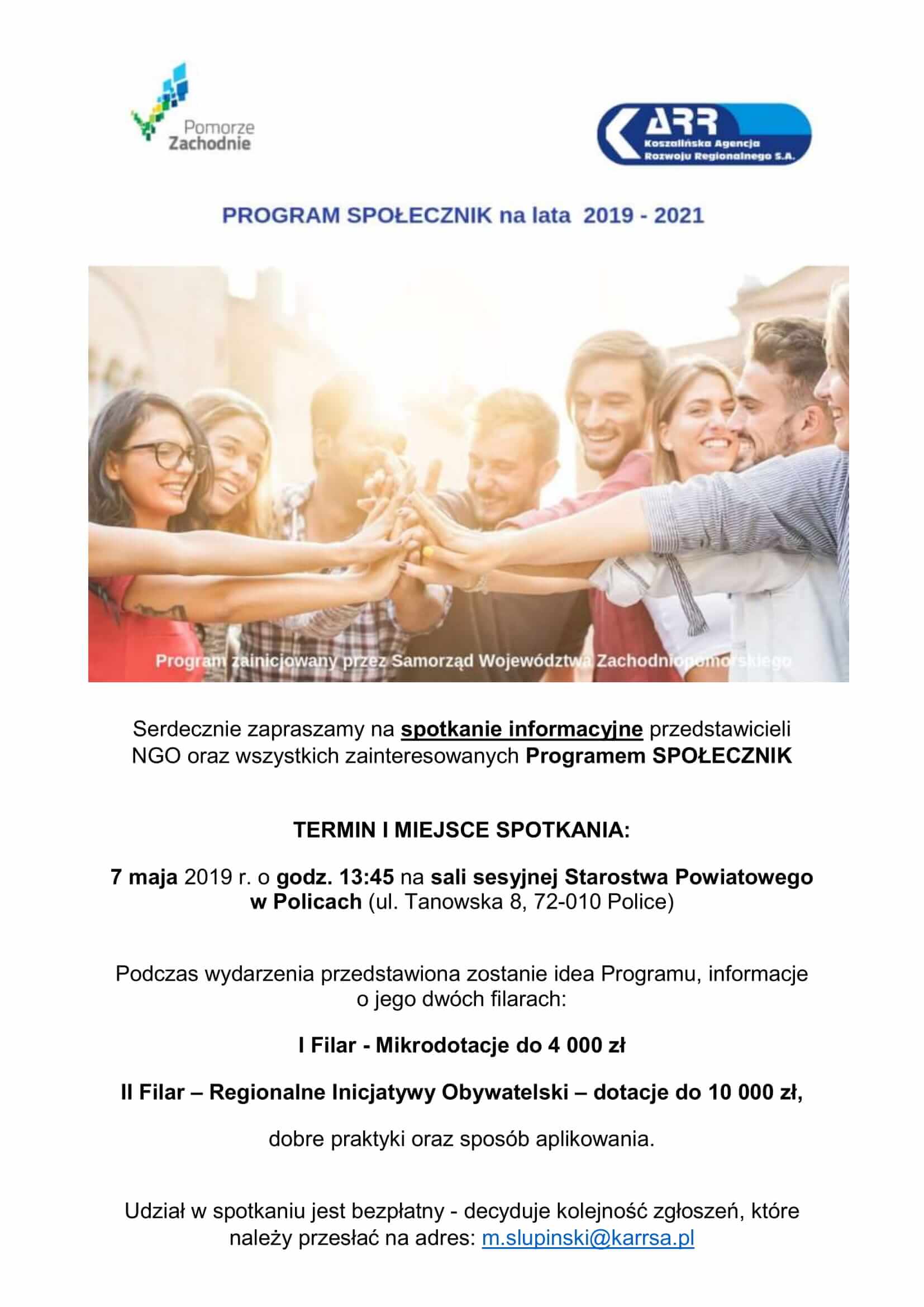 Spotkanie informacyjne dot. Programu Społecznik 2019 - 2021