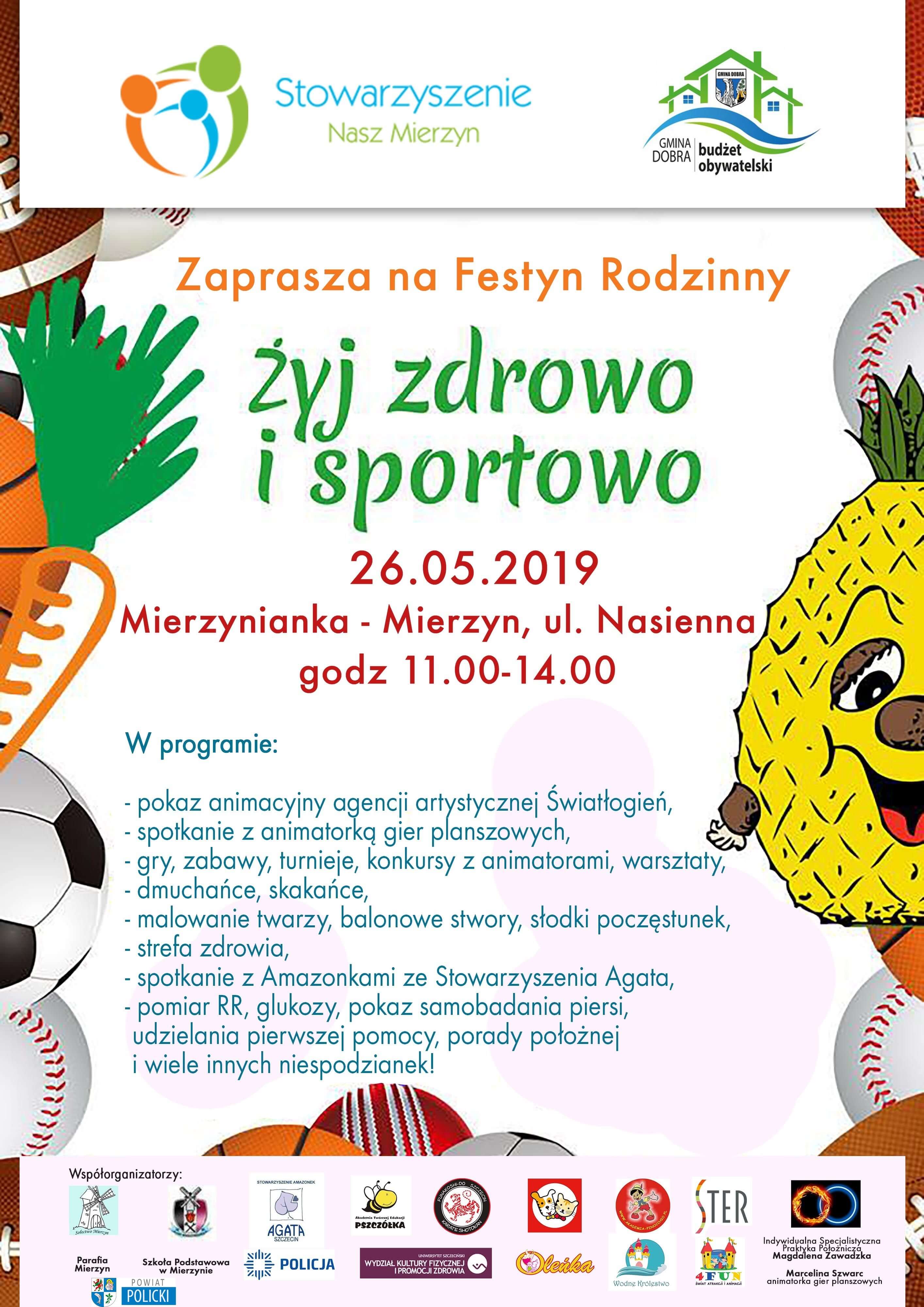 Zapraszamy na Festyn "Żyj zdrowo i sportowo"