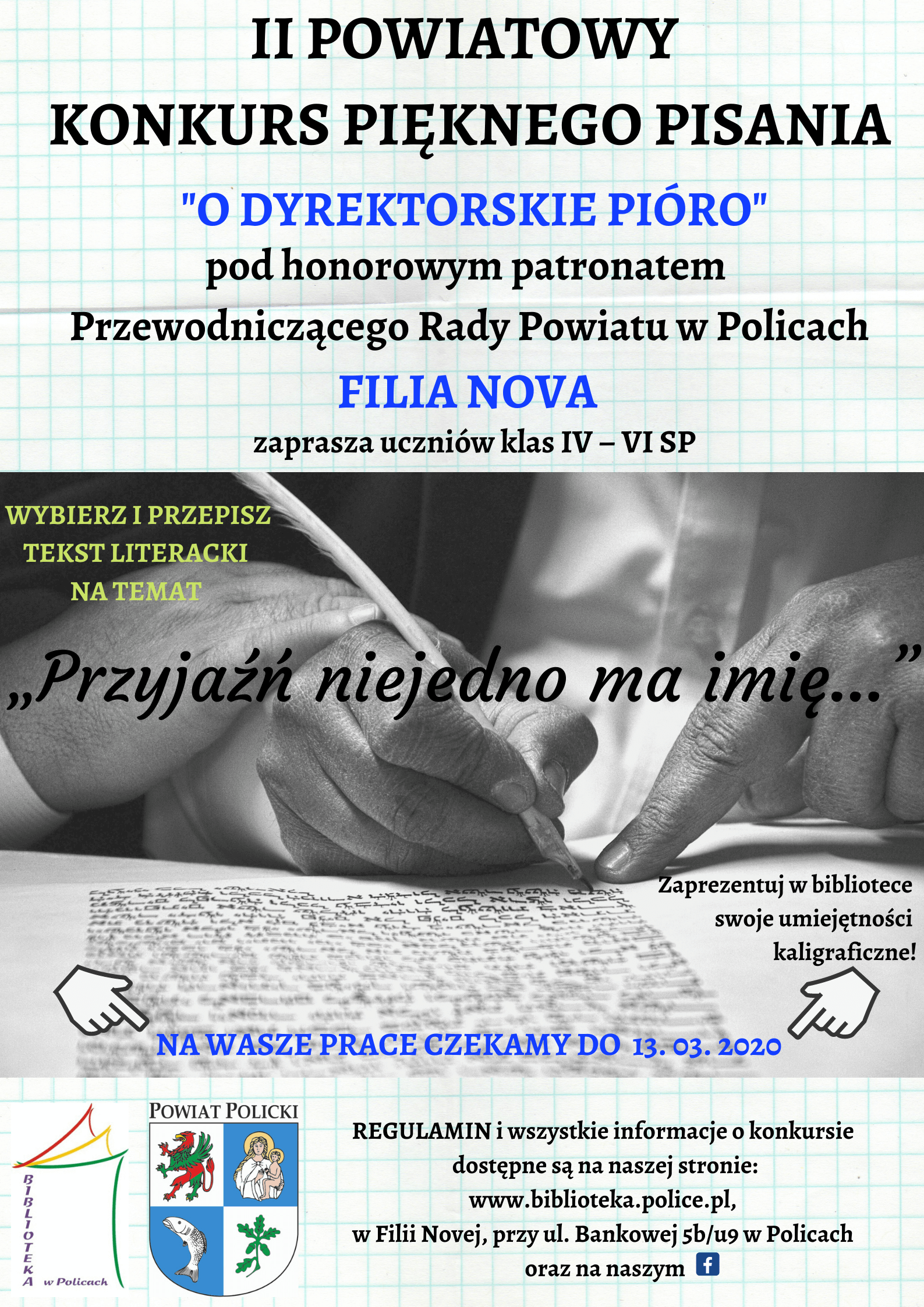 II Powiatowy Konkurs Pięknego Pisania  „O Dyrektorskie pióro”