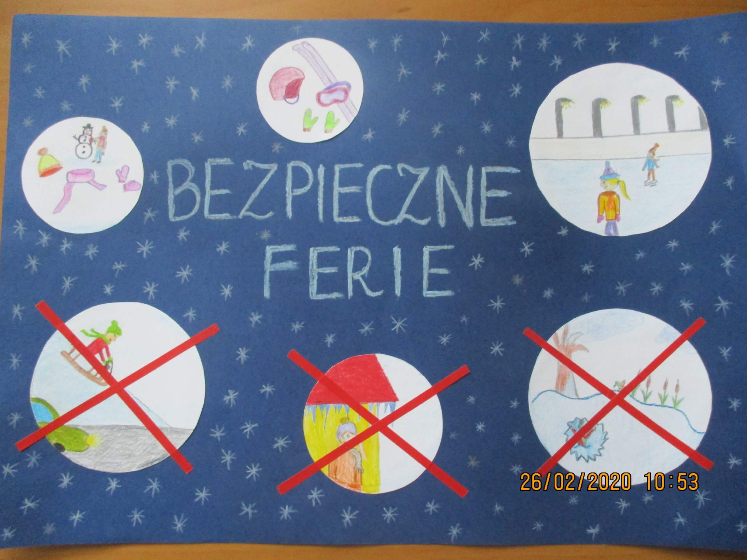 Wyniki powiatowego   konkursu     plastycznego pt. "Udane ferie, to bezpieczne ferie!" 2020