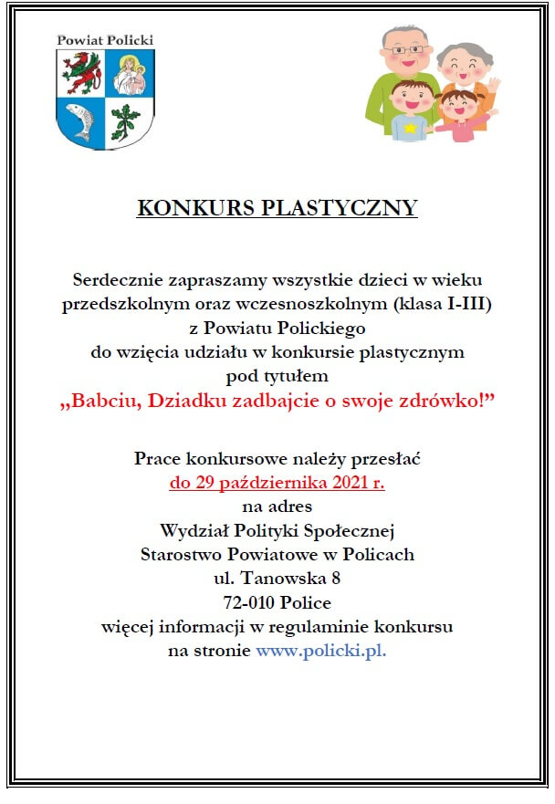 Konkurs plastyczny ,,Babciu, Dziadku zadbajcie o swoje zdrówko!”