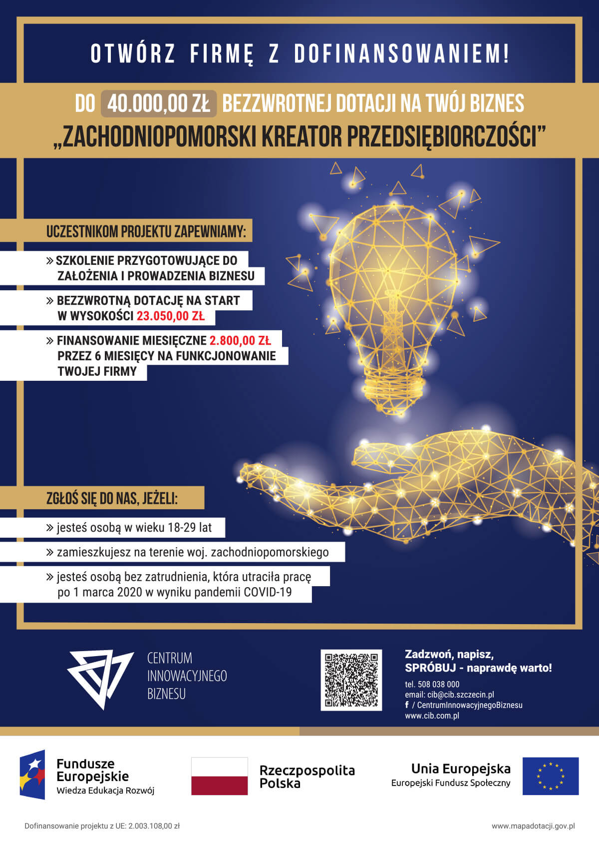 Zachęcamy do skorzystania z projektu „Zachodniopomorski Kreator Przedsiębiorczości"