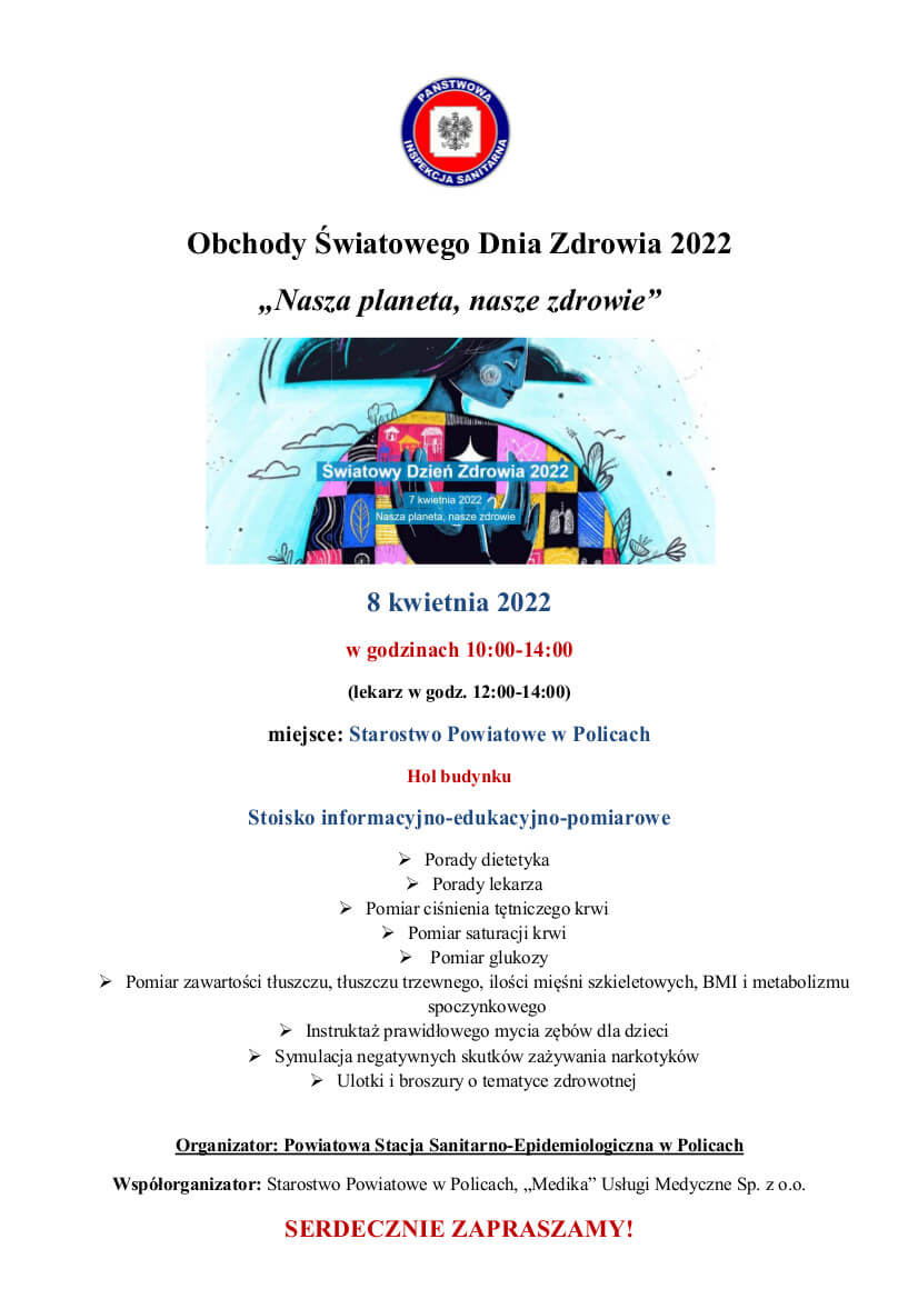 Obchody Światowego Dnia Zdrowia 2022 „Nasza planeta, nasze zdrowie”