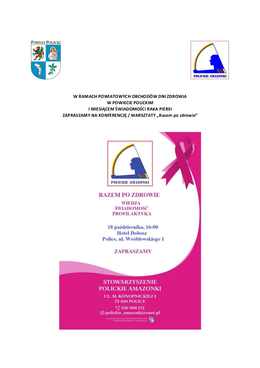 Zapraszamy na konferencję/warsztaty "Razem po zdrowie"