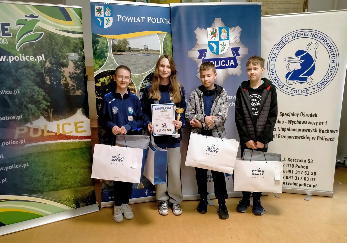 Uczniowie ze Szkoły Podstawowej nr 9 w Policach najlepsi w powiatowym etapie Turnieju Wiedzy o Bezpieczeństwie w Ruchu Drogowym