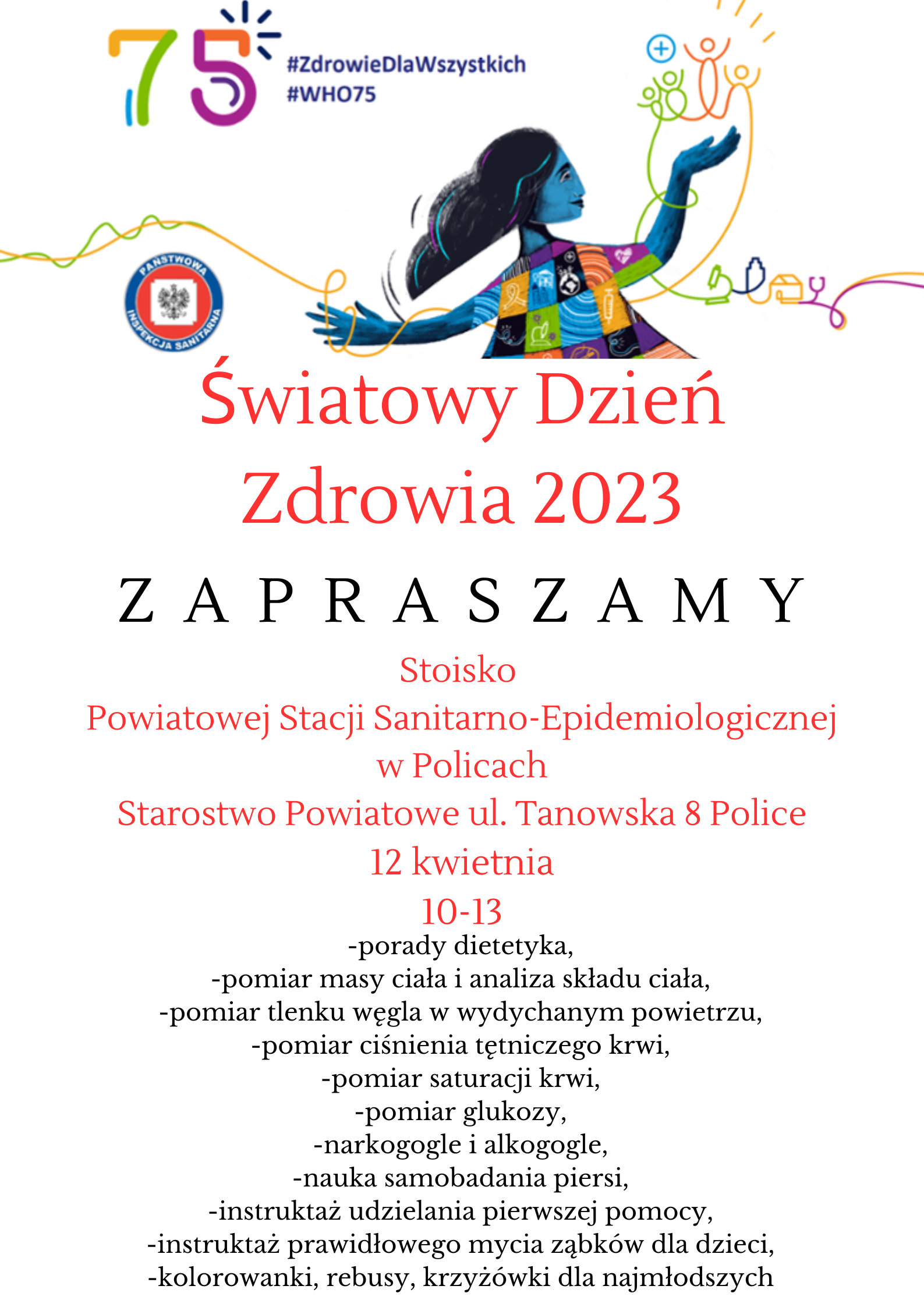 Zapraszamy na stoisko informacyjno-pomiarowe Światowy Dzień Zdrowia