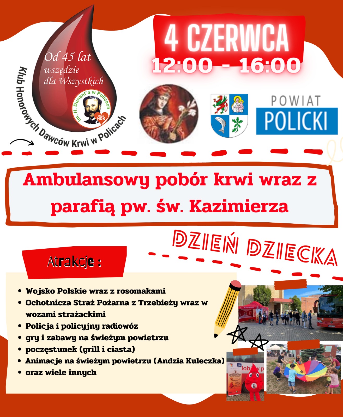 Ambulansowy pobór krwi wraz z parafią pw. św. Kazimierza w Policach