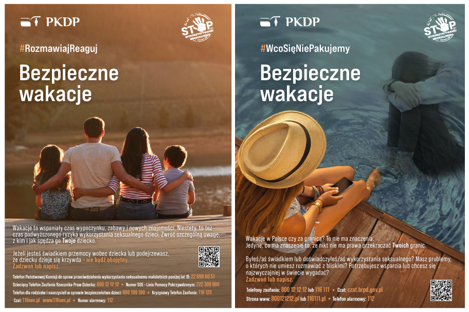 Kampania Państwowej Komisji do spraw przeciwdziałania wykorzystaniu seksualnemu małoletnich poniżej lat 15 "Bezpieczne wakacje".