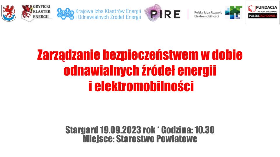 Zaproszenie do udziału w konferencji na temat zarządzania bezpieczeństwem w dobie odnawialnych źródeł energii i elektromobilności