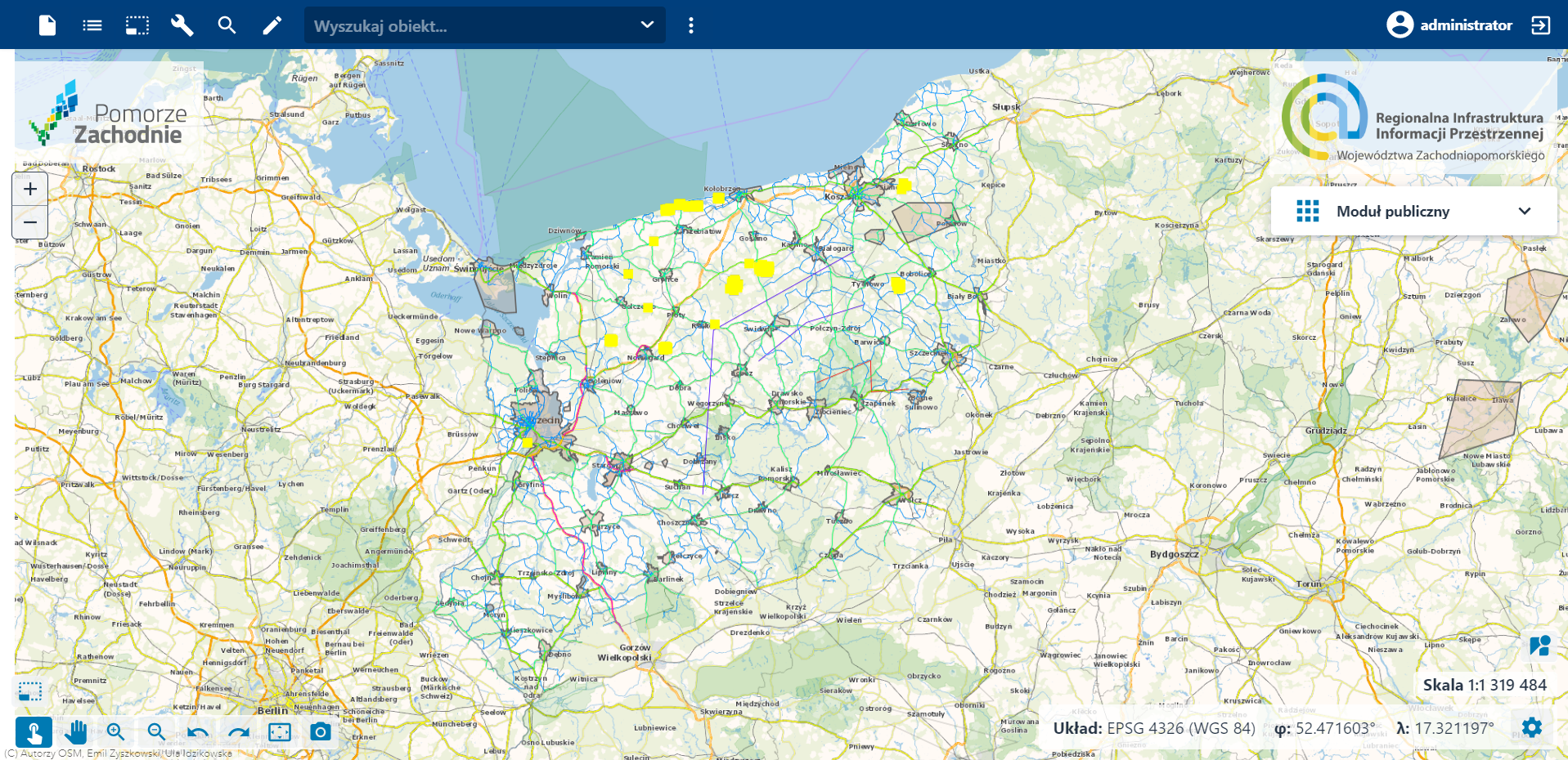 Mapy Zachodniopomorskiego online