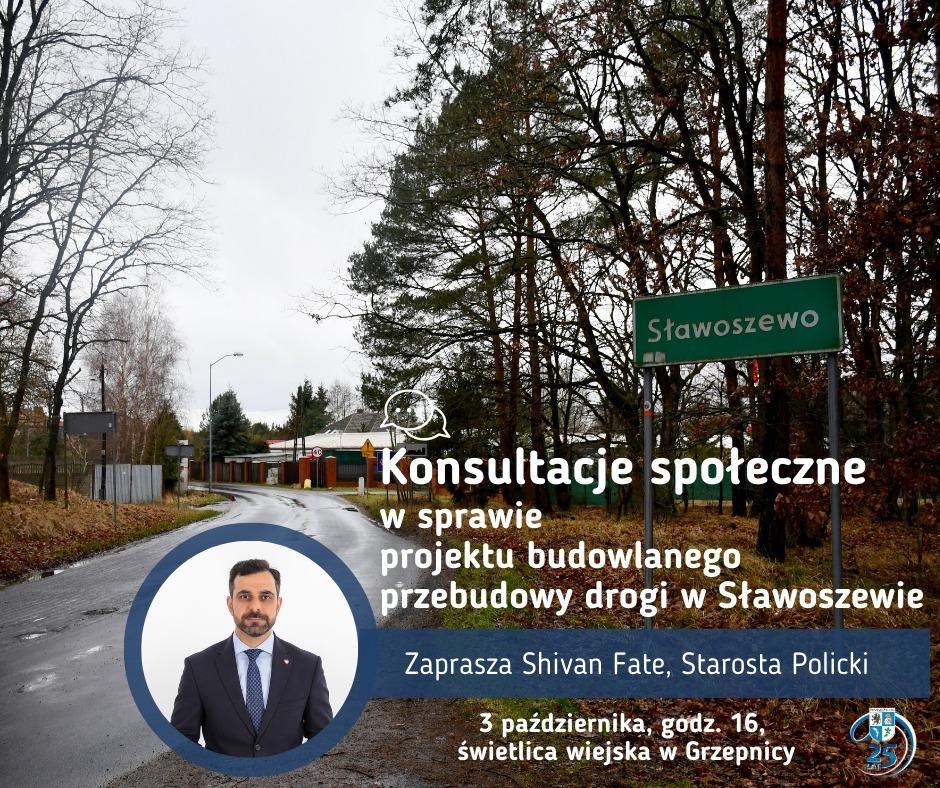 Konsultacje społeczne w sprawie projektu budowlanego przebudowy drogi w Sławoszewie