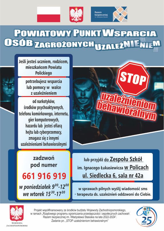 Powiatowy Punkt Wsparcia Osób Zagrożonych Uzależnieniem jutro działa jedynie telefonicznie