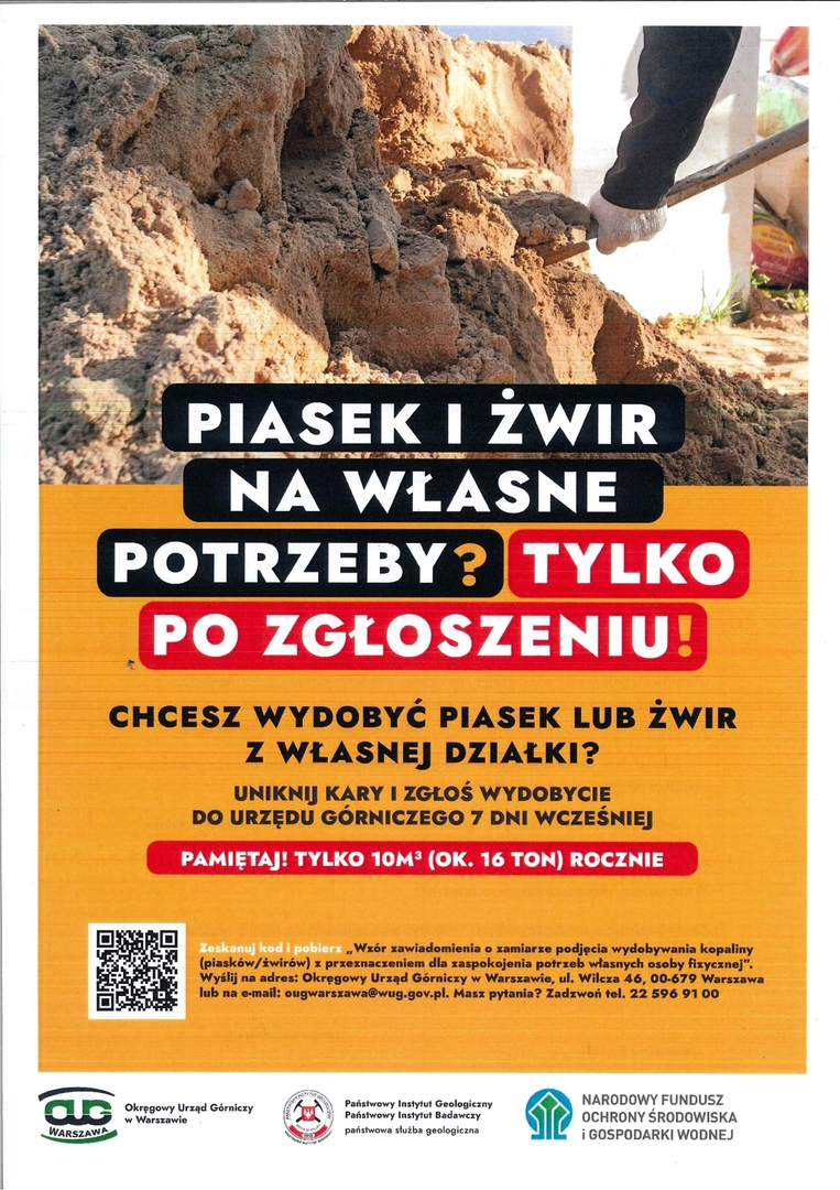 Piasek i żwir na własne potrzeby? Tylko po zgłoszeniu!
