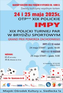 XIX Policki Turniej Par w Brydżu Sportowym Grand Prix Pomorza Zachodniego
