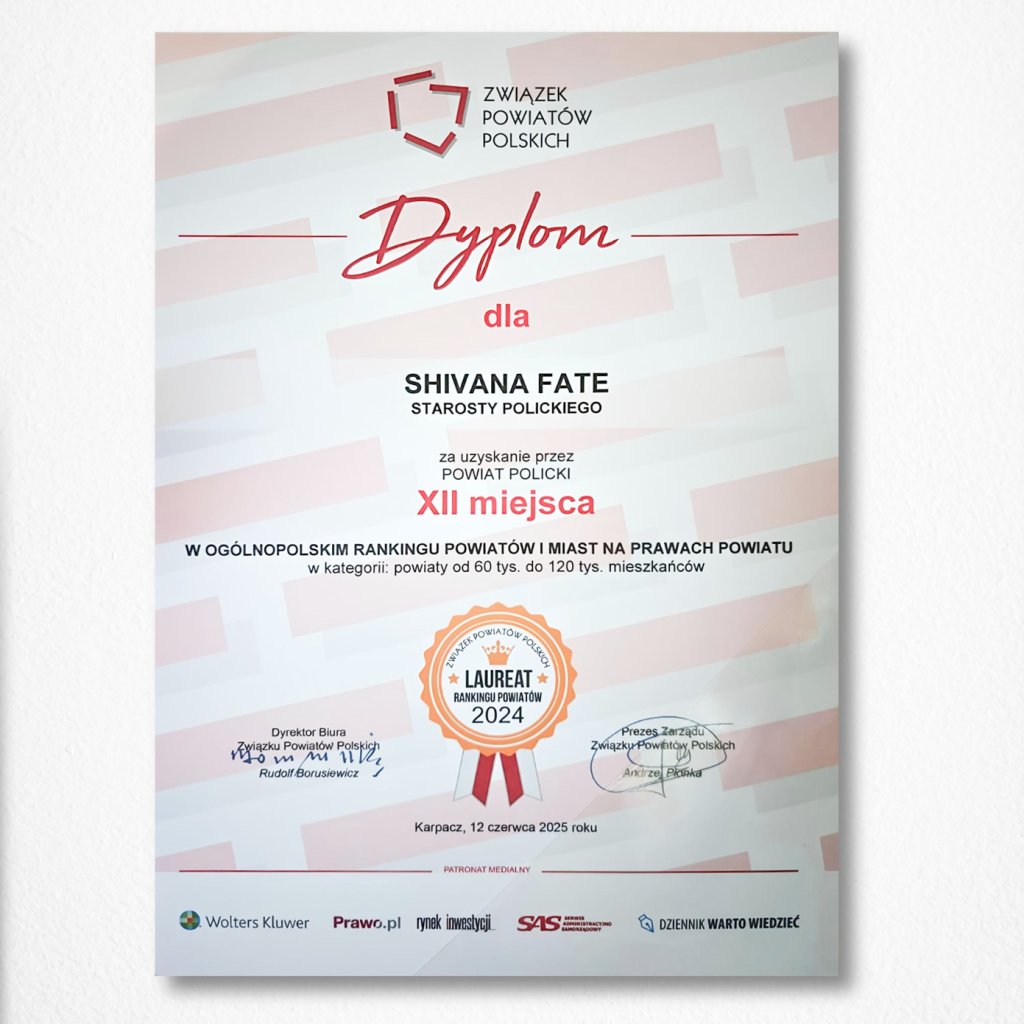 Powiat Policki wśród najlepszych w kraju – prestiżowe wyróżnienie w ogólnopolskim rankingu!
