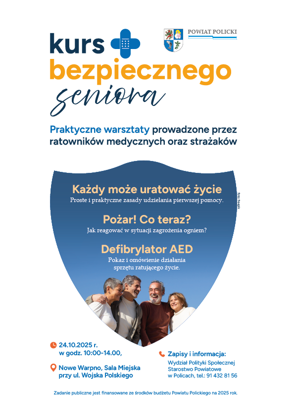 Seniorzy uczą się ratować życie – rusza „Kurs Bezpiecznego Seniora” w Powiecie Polickim