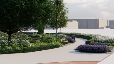 Wizualizacja skweru przy Rondzie Pionierów w Policach