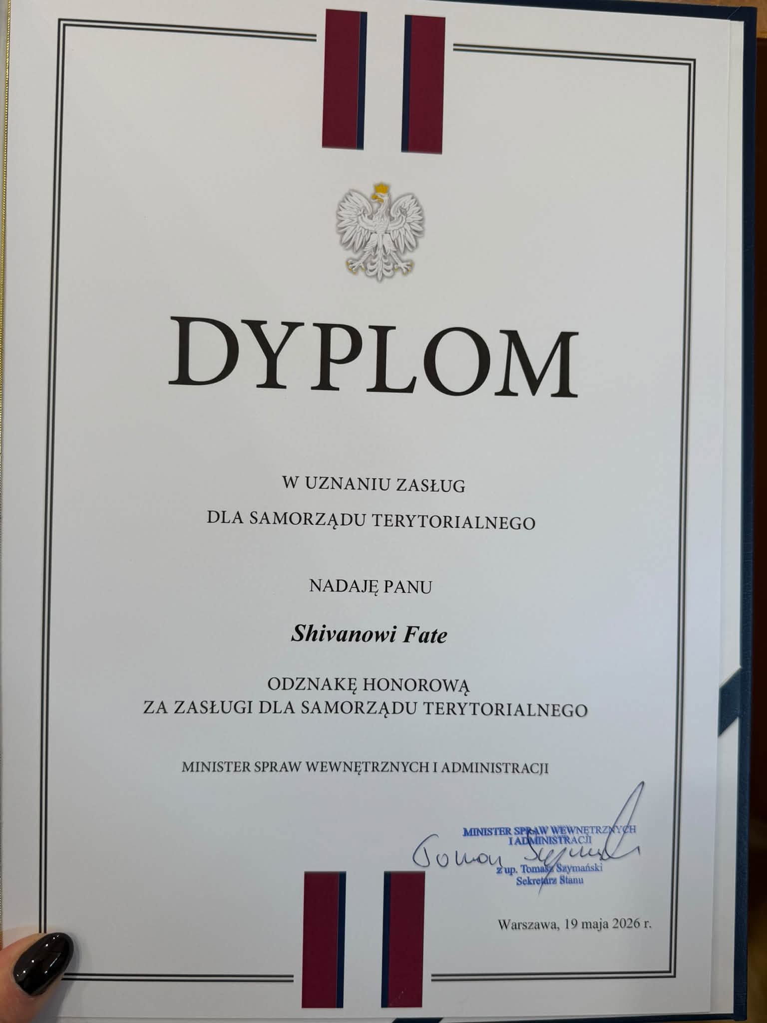 Dyplom Starosty Polickiego