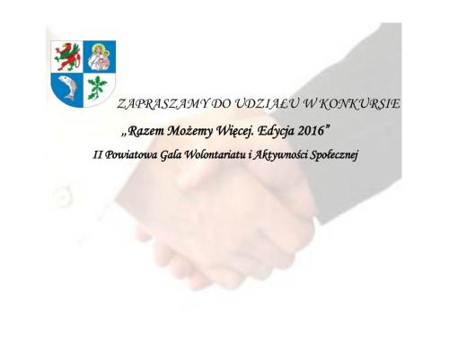 Konkurs "Razem Możemy Więcej. Edycja 2016"