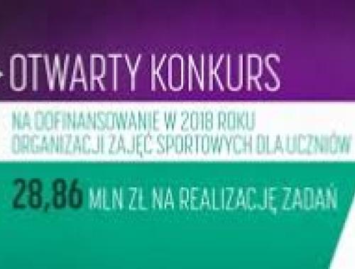Konkurs na dofinansowanie w 2018 roku organizacji zajęć sportowych dla uczniów