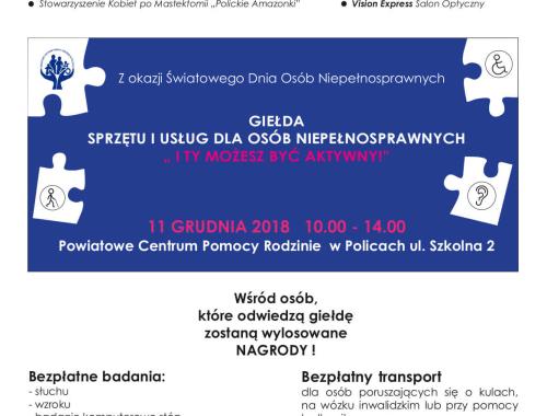 Zapraszamy na    Giełdę Sprzętu i Usług dla Osób Niepełnosprawnych