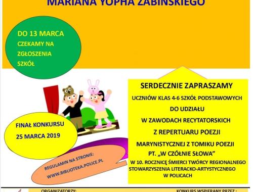 VIII Powiatowy Konkurs Recytatorski pod hasłem: Poezja marynistyczna Mariana Yopha-Żabińskiego