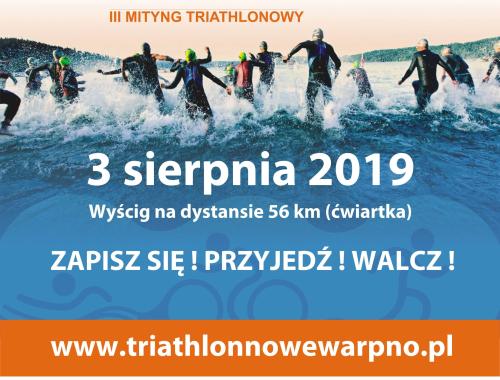 Zapraszamy na III Mityng Triathlonowy "Nowe Warpno 2019"