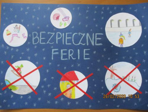 Wyniki powiatowego   konkursu     plastycznego pt. "Udane ferie, to bezpieczne ferie!" 2020