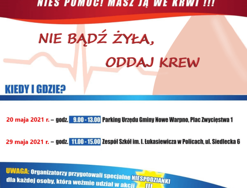 Zapraszamy na VI Powiatowy Tydzień Czerwonej Krwinki