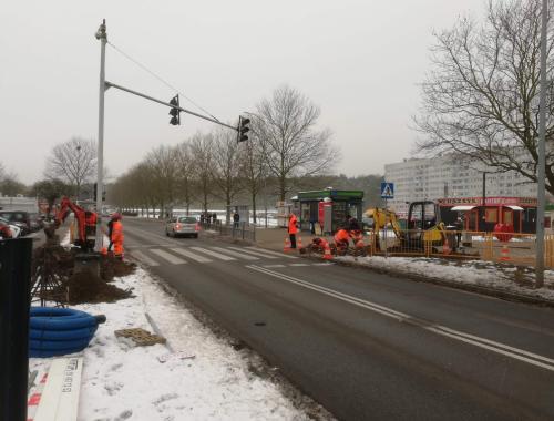 Wymiana sygnalizacji świetlnej na ul. Wyszyńskiego w Policach