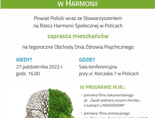 Zapraszamy na obchody Dnia Zdrowia Psychicznego