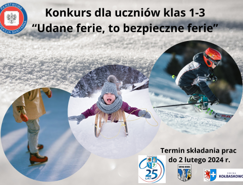 Konkurs plastyczny "Udane ferie, to bezpieczne ferie" 2024