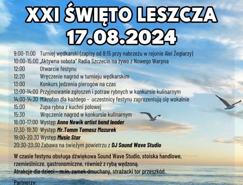 Zapraszamy do Nowego Warpna na XXI Święto Leszcza