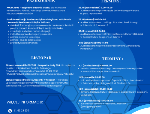 Bezpłatne badania profilaktyczne w ramach akcji „Po Zdrowie z Powiatem Polickim”