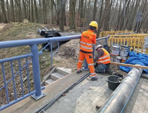 Trwają prace przy konstrukcji wiaduktu w Mścięcinie