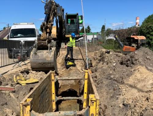 Trwają prace przy budowie kanalizacji deszczowej w Ustowie