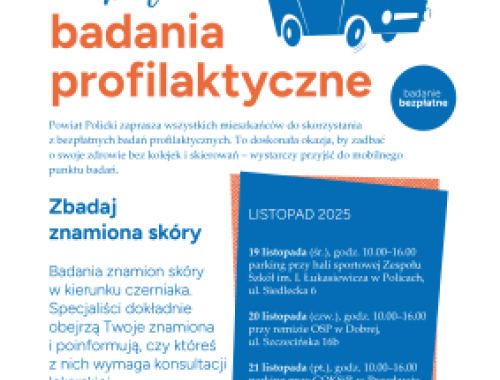 Mobilne badania profilaktyczne plakat informacyjny