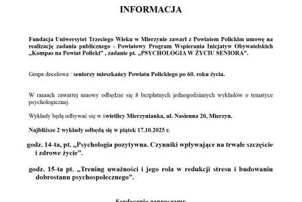PSYCHOLOGIA W ŻYCIU SENIORA