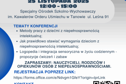 Konferencja - Dom i szkoła - z niepełnosprawnością na co dzień.